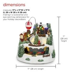 Animated Christmas Village With Train, Hot Air Balloon And LED -Northlight Shop alpine corporation christmas centerpieces wcc220hh mc fa 1000