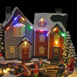 Animated Children Playing In Christmas Village With LED Light 15 Animated Children Playing In Christmas Village With LED Light -Northlight Shop alpine corporation christmas centerpieces wcc226mc 44 1000