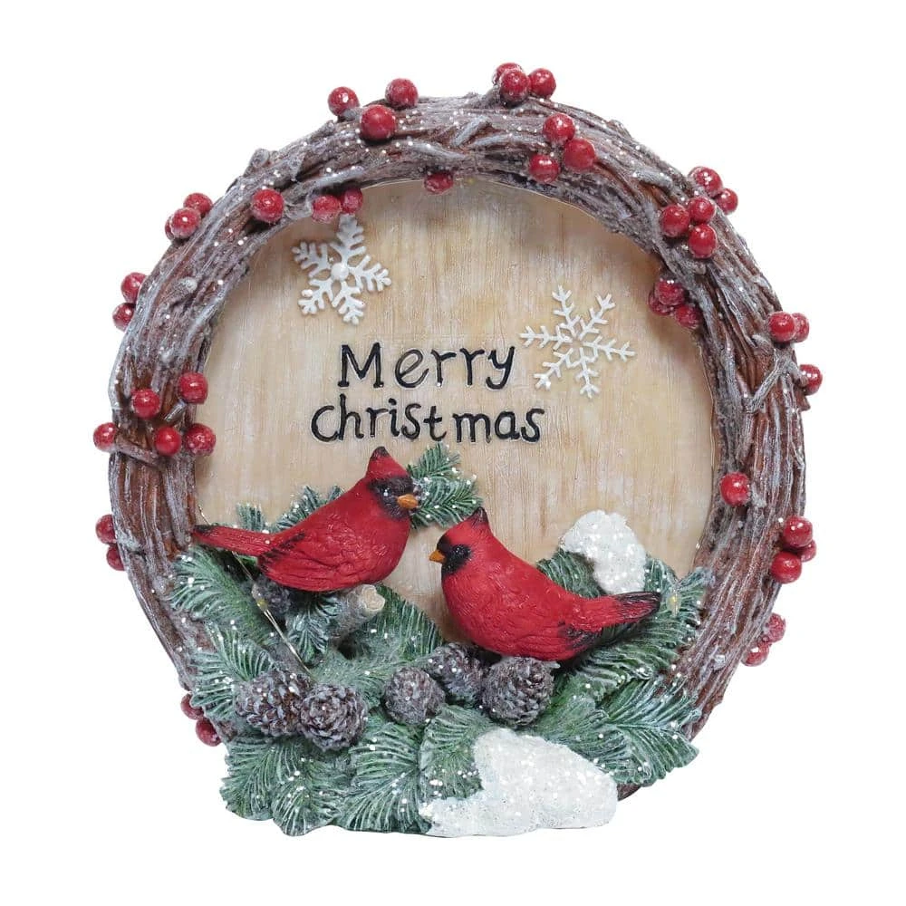 9 In. Christmas Greeting Wreath Tabletop 1 9 In. Christmas Greeting Wreath Tabletop