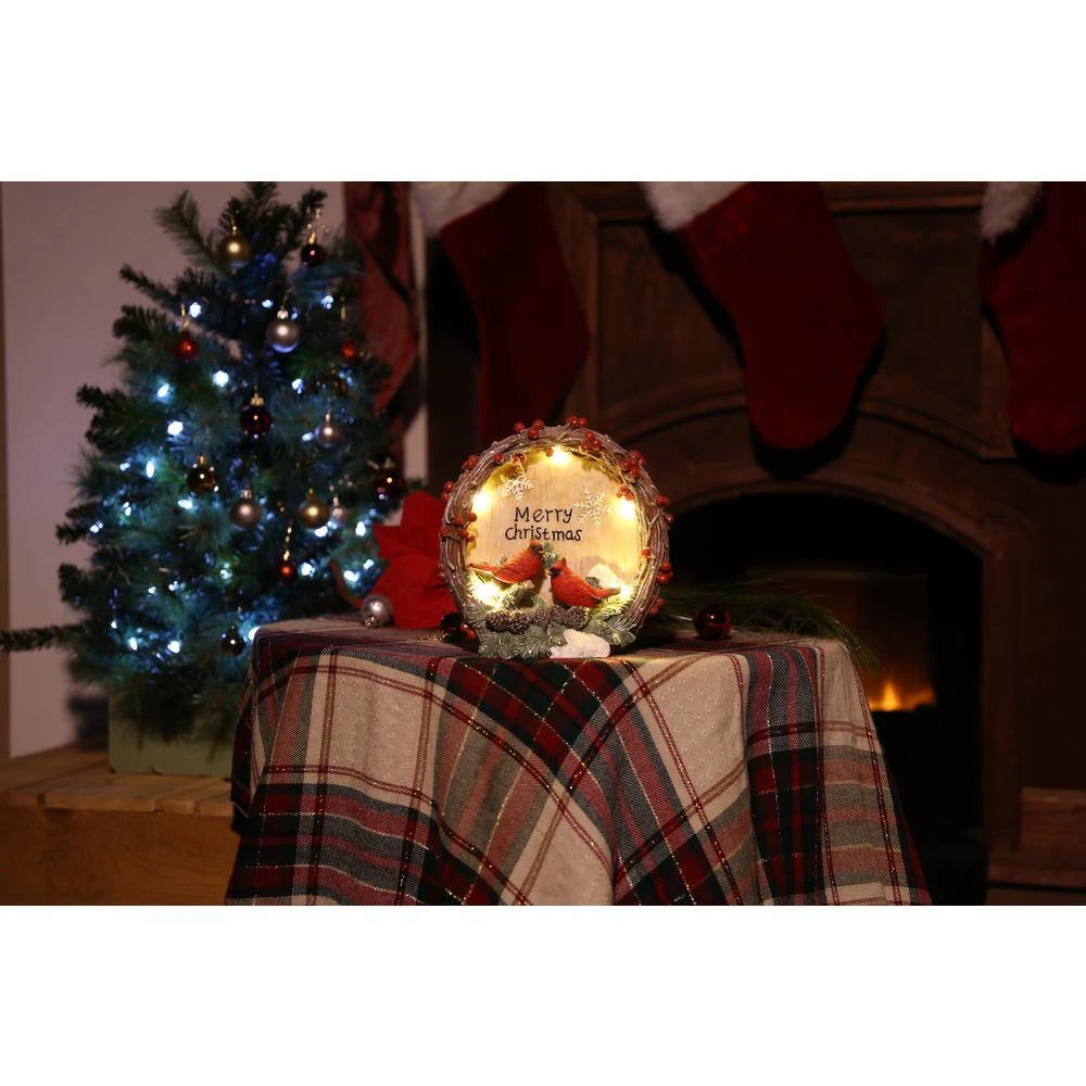 9 In. Christmas Greeting Wreath Tabletop 2 9 In. Christmas Greeting Wreath Tabletop - Image 2
