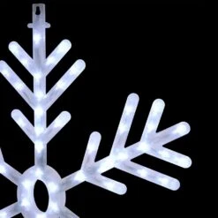 24 In. Tall Hanging Snowflake With LED Lights -Northlight Shop alpine corporation christmas novelty lights cad110wt 1f 1000