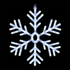 24 In. Tall Hanging Snowflake With LED Lights -Northlight Shop alpine corporation christmas novelty lights cad110wt c3 1000