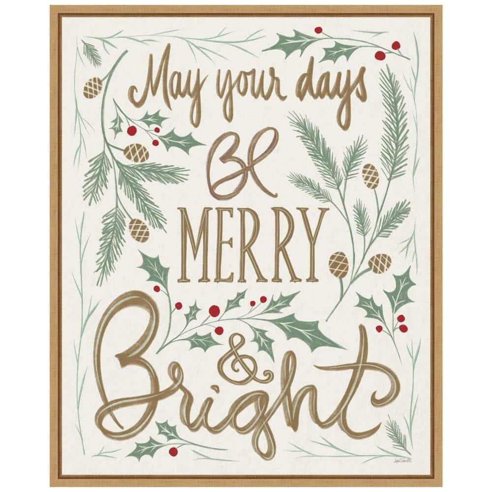 16 In. W X 19.62 In. H Merry And Bright Holly Christmas Holiday Framed Canvas Box Wall Art 1 16 In. W X 19.62 In. H Merry And Bright Holly Christmas Holiday Framed Canvas Box Wall Art
