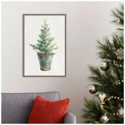 16 In. W X 23.25 In. H White And Bright Christmas Tree I Christmas Holiday Framed Canvas Box Wall Art -Northlight Shop amanti art christmas wall decorations 38865447821 31 1000