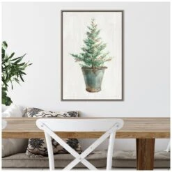 16 In. W X 23.25 In. H White And Bright Christmas Tree I Christmas Holiday Framed Canvas Box Wall Art -Northlight Shop amanti art christmas wall decorations 38865447821 44 1000