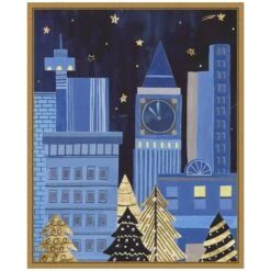 16 In. W X 19.62 In. H Holiday Night I Christmas Holiday Framed Canvas Box Wall Art