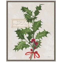 19.62 In. X 16 In. W Canvas H Joyful Tidings VI Christmas Holiday Framed Box Wall Art