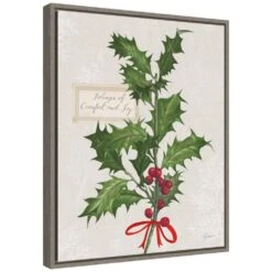 19.62 In. X 16 In. W Canvas H Joyful Tidings VI Christmas Holiday Framed Box Wall Art -Northlight Shop amanti art christmas wall decorations 38865449117 c3 1000