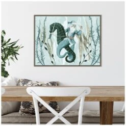 23 .5 In. W X 18 In. H The Sea Santa Collection A Christmas Holiday Framed Canvas Box Wall Art -Northlight Shop amanti art christmas wall decorations 38865453412 44 1000