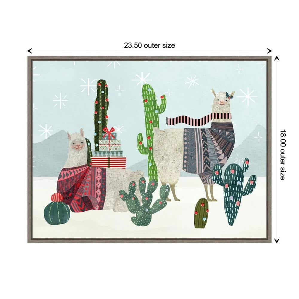 23 .5 In. W X 18 In. H Holiday Llama Collection A Christmas Holiday Framed Canvas Box Wall Art 5 23 .5 In. W X 18 In. H Holiday Llama Collection A Christmas Holiday Framed Canvas Box Wall Art - Image 5