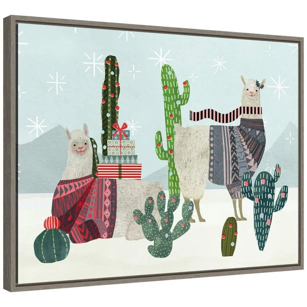 23 .5 In. W X 18 In. H Holiday Llama Collection A Christmas Holiday Framed Canvas Box Wall Art 3 23 .5 In. W X 18 In. H Holiday Llama Collection A Christmas Holiday Framed Canvas Box Wall Art - Image 3