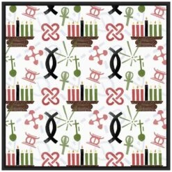 22 In. Kwanzaa Celebration Collection F Christmas Holiday Framed Canvas Box Wall Art