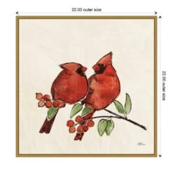 22 In. Christmas Lovebirds IX Christmas Holiday Framed Canvas Box Wall Art -Northlight Shop amanti art christmas wall decorations 38865456269 1f 1000