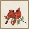 22 In. Christmas Lovebirds IX Christmas Holiday Framed Canvas Box Wall Art