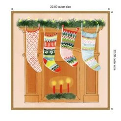 22 In. Christmas Stockings I Christmas Holiday Framed Canvas Box Wall Art -Northlight Shop amanti art christmas wall decorations 38865456274 1f 1000