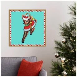 22 In. 1955 Christmas III Christmas Holiday Framed Canvas Box Wall Art -Northlight Shop amanti art christmas wall decorations 38865456276 31 1000