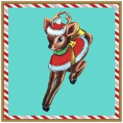 22 In. 1955 Christmas III Christmas Holiday Framed Canvas Box Wall Art