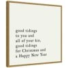 22 In. Canvas Good Tidings Christmas Holiday Framed Box Wall Art