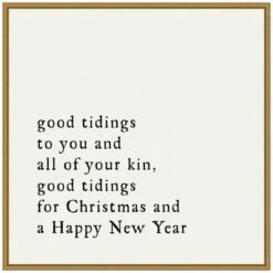 22 In. Canvas Good Tidings Christmas Holiday Framed Box Wall Art -Northlight Shop amanti art christmas wall decorations 38865456281 c3 1000