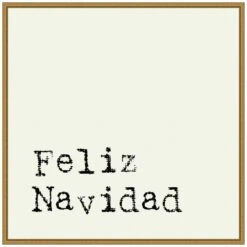 22 In. Canvas Feliz Navidad Christmas Holiday Framed Box Wall Art -Northlight Shop amanti art christmas wall decorations 38865456287 c3 1000