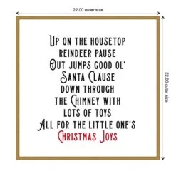 22 In. Up On The House Top Christmas Holiday Framed Canvas Box Wall Art -Northlight Shop amanti art christmas wall decorations 38865456293 1f 1000