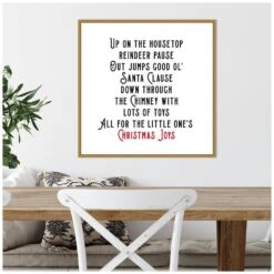 22 In. Up On The House Top Christmas Holiday Framed Canvas Box Wall Art -Northlight Shop amanti art christmas wall decorations 38865456293 44 1000