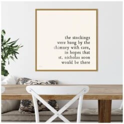 22 In. Simple Christmas II Cream Christmas Holiday Framed Canvas Box Wall Art -Northlight Shop amanti art christmas wall decorations 38865456302 44 1000