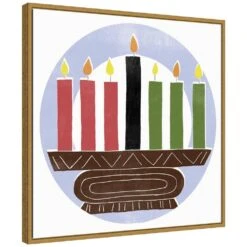 22 In. Canvas Kwanzaa Celebration Collection C Christmas Holiday Framed Box Wall Art