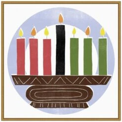 22 In. Canvas Kwanzaa Celebration Collection C Christmas Holiday Framed Box Wall Art -Northlight Shop amanti art christmas wall decorations 38865456303 c3 1000