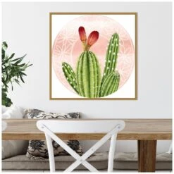 22 In. Christmas Cactus Collection C Christmas Holiday Framed Canvas Box Wall Art -Northlight Shop amanti art christmas wall decorations 38865456304 44 1000