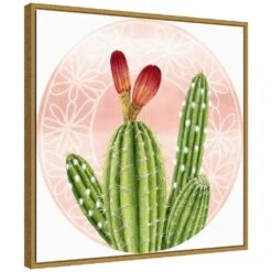 22 In. Christmas Cactus Collection C Christmas Holiday Framed Canvas Box Wall Art -Northlight Shop amanti art christmas wall decorations 38865456304 c3 1000