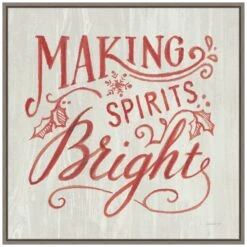 22 In. White And Bright Christmas Holiday Framed Canvas Box Wall Art