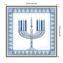 22 In. Celebrating Hanukkah III Christmas Holiday Framed Canvas Box Wall Art -Northlight Shop amanti art christmas wall decorations 38865456337 1f 1000