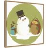 22 In. Canvas Happy Holidays I Snowman Christmas Holiday Framed Box Wall Art