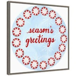 22 In. Sweet Christmas Collection F Christmas Holiday Framed Canvas Box Wall Art -Northlight Shop amanti art christmas wall decorations 38865456360 c3 1000