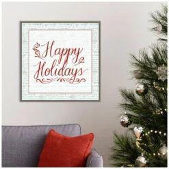 22 In. Canvas Christmas Tree Whimsy Collection A Christmas Holiday Framed Box Wall Art -Northlight Shop amanti art christmas wall decorations 38865456361 31 1000