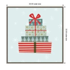 22 In. Holiday Llama Collection C Christmas Holiday Framed Canvas Box Wall Art -Northlight Shop amanti art christmas wall decorations 38865456368 1f 1000