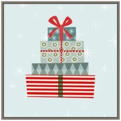 22 In. Holiday Llama Collection C Christmas Holiday Framed Canvas Box Wall Art