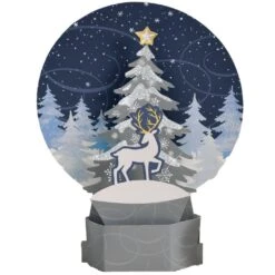 AMSCAN 11 In. Blue Paper Christmas Snow Globe Pop-Up Centerpiece (2-Count)