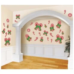 AMSCAN Christmas 5 In. To 11 In. Red Candy Cane Paper Cutouts (90-Pieces)