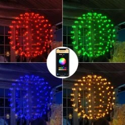 2 Pack 11.8 In. 108LED Hanging Ball Lights Color Changing Color Changing -Northlight Shop avatar controls christmas novelty lights absl77 2pack fa 1000