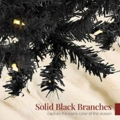 Best Choice Products 4.5 Ft. Black Pre-Lit Artificial Christmas Tree With 175-Warm White Lights 14 Best Choice Products 4.5 Ft. Black Pre-Lit Artificial Christmas Tree With 175-Warm White Lights -Northlight Shop best choice products pre lit christmas trees sky7003 1f 1000
