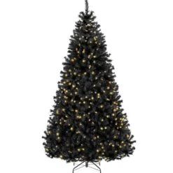 Best Choice Products 4.5 Ft. Black Pre-Lit Artificial Christmas Tree With 175-Warm White Lights