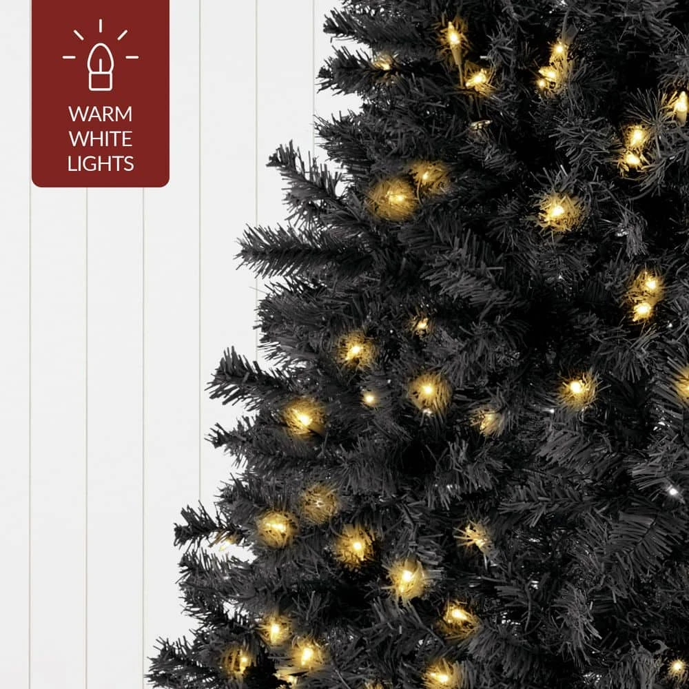 Best Choice Products 4.5 Ft. Black Pre-Lit Artificial Christmas Tree With 175-Warm White Lights 8 Best Choice Products 4.5 Ft. Black Pre-Lit Artificial Christmas Tree With 175-Warm White Lights - Image 8