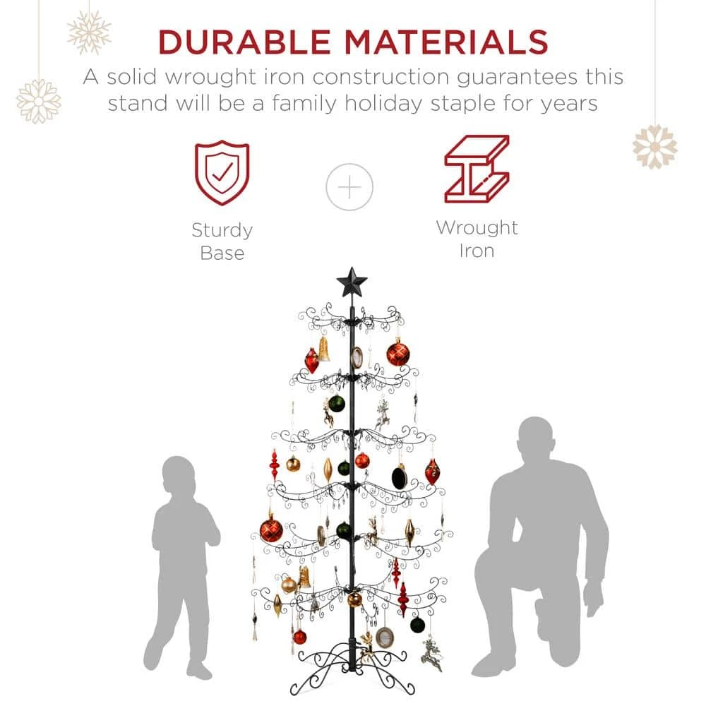 Best Choice Products 6 Ft. Unlit Wrought Iron Ornament Display Artificial Christmas Tree 4 Best Choice Products 6 Ft. Unlit Wrought Iron Ornament Display Artificial Christmas Tree - Image 4