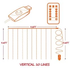 9.8 Ft. X 9.8 Ft. 300 LED Warm White Window Curtain String Light With Remote, 8-Lighting Modes USB Powered 10 9.8 Ft. X 9.8 Ft. 300 LED Warm White Window Curtain String Light With Remote, 8-Lighting Modes USB Powered -Northlight Shop betus christmas novelty lights b string curtain 300led 10ft c3 1000