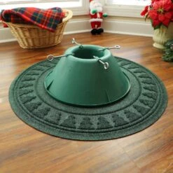 Waterhog Pine 35 In. Round PET Polyester Indoor Outdoor Tree Skirt Evergreen -Northlight Shop bungalow flooring christmas tree skirts 20293593535 40 1000