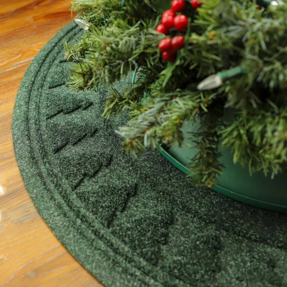 Aqua Shield Pine Tree Evergreen 35 In. Round PET Polytester/Rubber Christmas Tree Skirt Mat 2 Aqua Shield Pine Tree Evergreen 35 In. Round PET Polytester/Rubber Christmas Tree Skirt Mat - Image 2