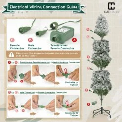 4.5 Ft. Snow Flocked Pre-Lit LED Artificial Christmas Tree With 200 Twinkling Lights With Foldable Stand -Northlight Shop caphaus pre lit christmas trees hdfc chpgf5401l grwh 2 1f 1000