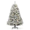 4.5 Ft. Snow Flocked Pre-Lit LED Artificial Christmas Tree With 200 Twinkling Lights With Foldable Stand